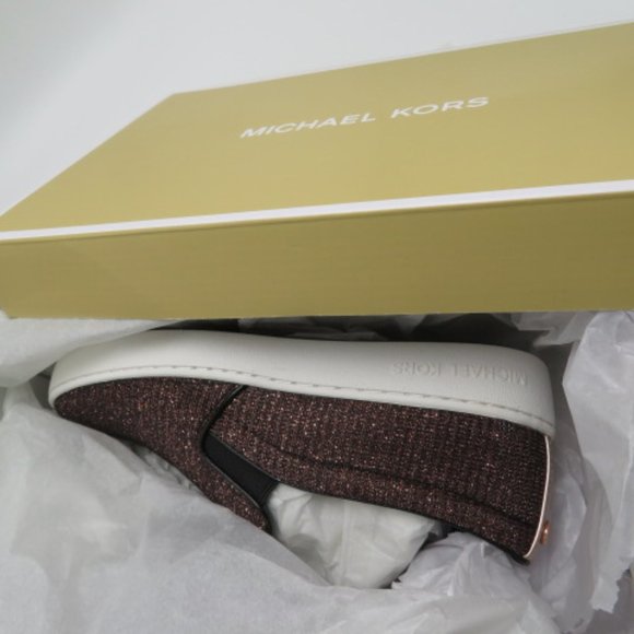 Michael Kors KEATON Glitter Chain-Mesh Slip-On Sne - Picture 2 of 8